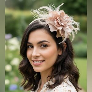 Chic Gold Floral Fascinator Headband